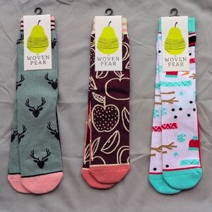 Woven Pear Multicolor Patterned Socks Set